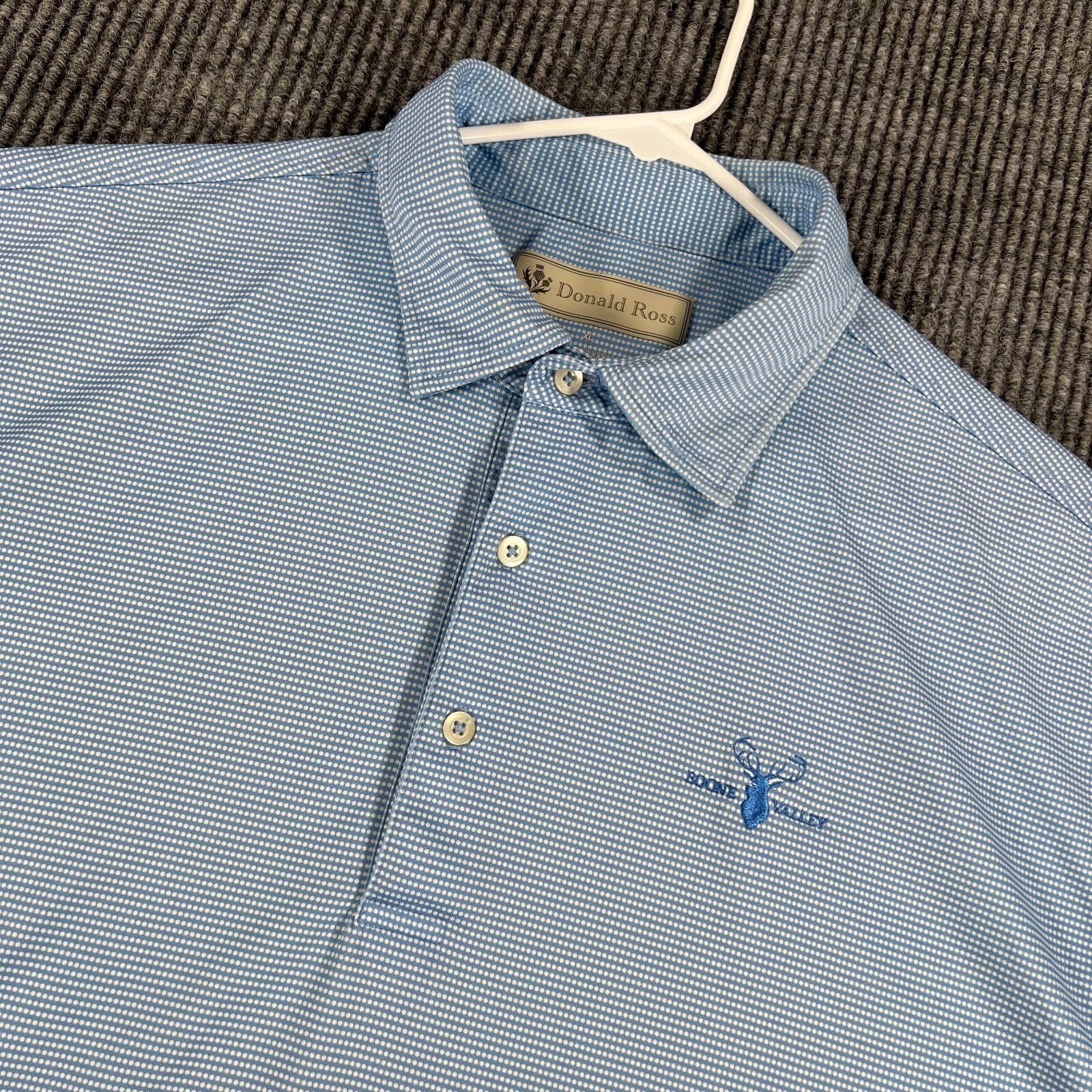 Donald Ross Polo Shirt Mens Xl Extra Large Blue Geometric Short Sleeve Golf